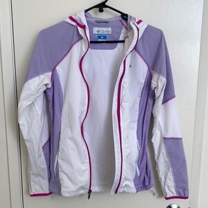 Columbia Women's Lavender and White wind breaker Jacket